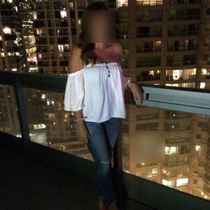 White O'NEIL Off the Shoulder Top